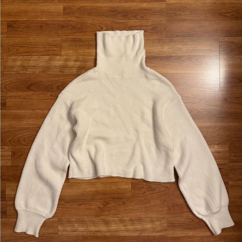 Francesca's Collections Mi Ami White Cowl Neck Sweater
